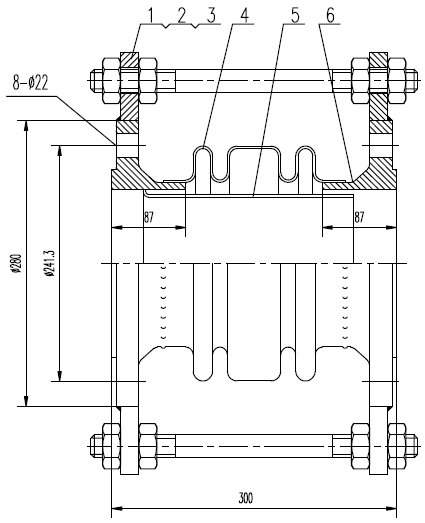 drawing of metal expansion joint