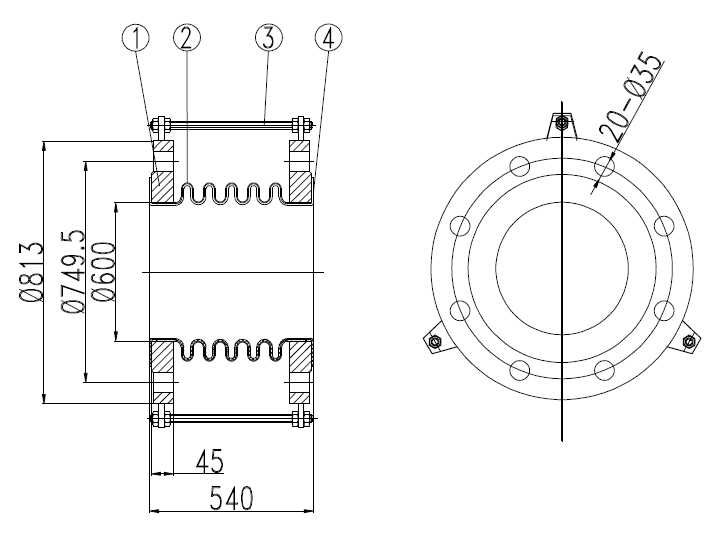 ptfe expansion joint drawing