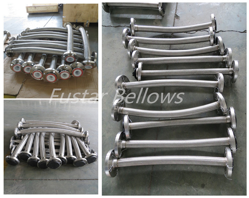 PTFE lined flanged flexible metal hose