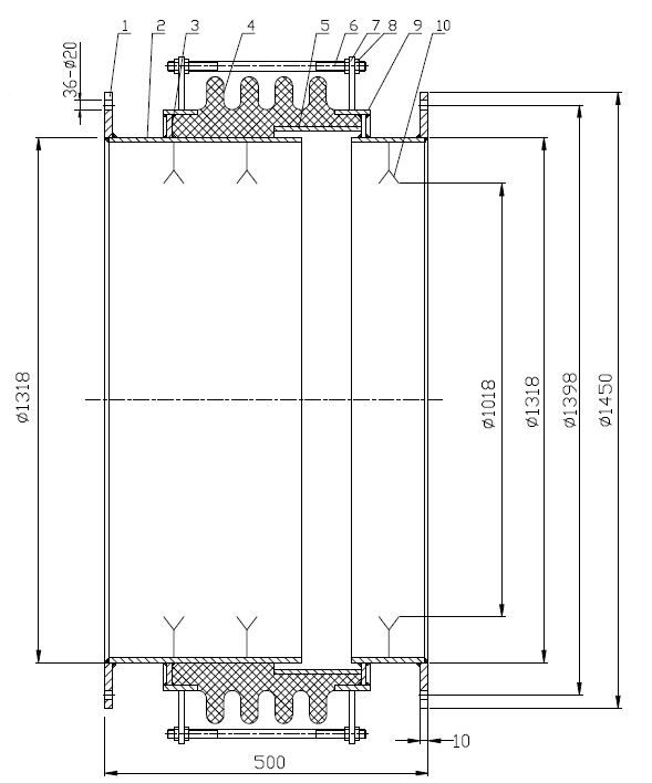 drawing of high temperature expansion joint