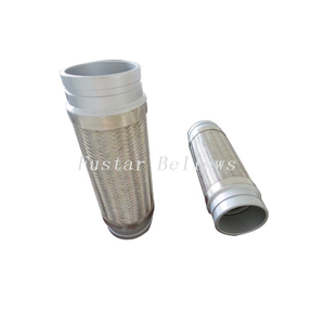 DN100 stainless lap joint weld connection type corrugated braided metal flexible hose