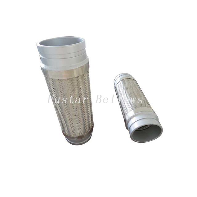 DN100 stainless lap joint weld connection type corrugated braided metal flexible hose