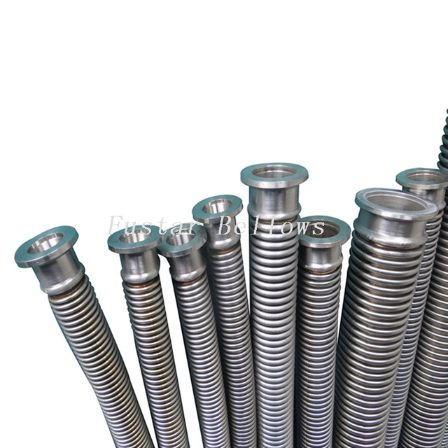 High temperature CF flange connection vacuum bellow hose