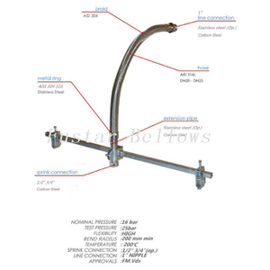 OEM manufacture SS304 braided fire fighting equipment fire sprinkler hose 