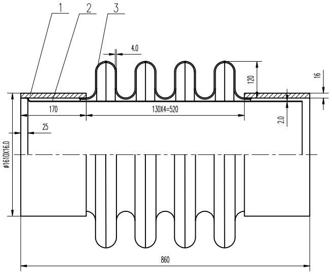 Drawing of carbon steel expansion joint