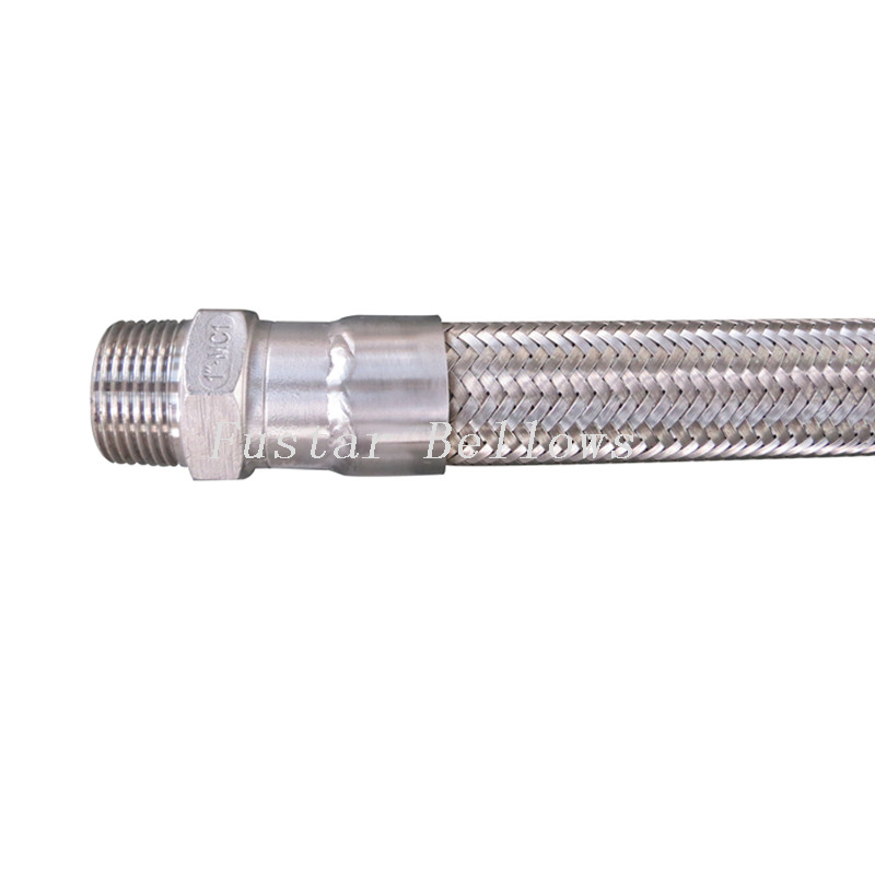 SS304 swivel male npt threaded nut flexible metal hose 