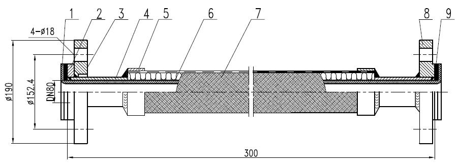 drawing of PTFE hose