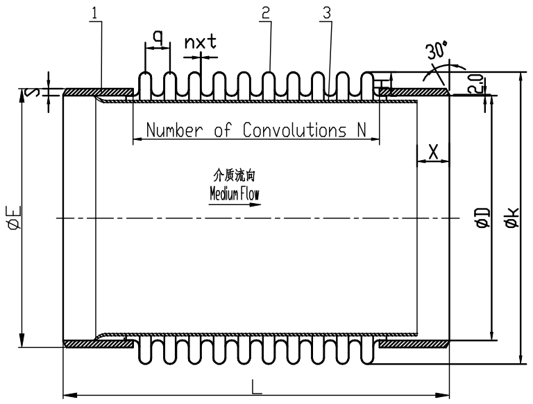 butt welded expansion joint drawing
